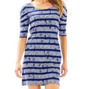 Lilly Pulitzer Cotton 3/4-Sleeve Dress Navy Large